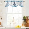 thumbnail image 4 of Summer Ocean Anchor Tie Up Valances Curtain, Adjustable Kitchen Nautical Sea Blue Coral Fish Starfish Gray Stripe Valances for Windows Decor, Rod Pocket Short Curtains for Bedroom/Bathroom 42"x18", 4 of 9
