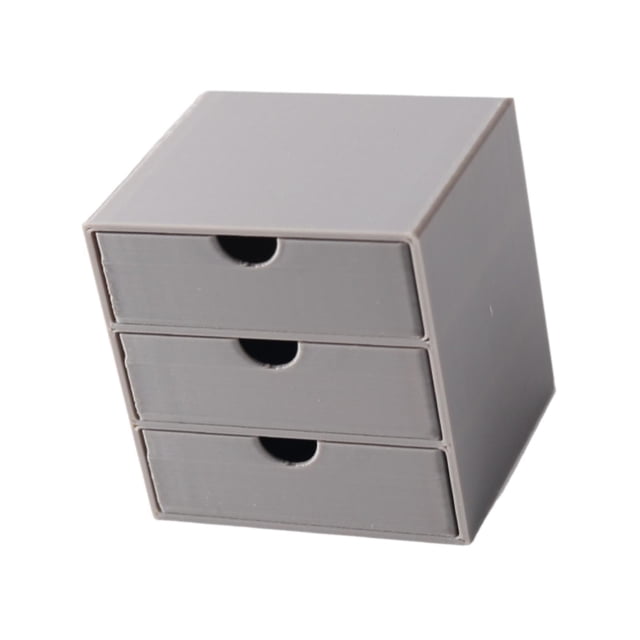 Armario para casa de muñecas a escala 1:12 con 3 cajones, accesorio decorativo para casa de muñecas, modelo de armario de almacenamiento en miniatura Gris
