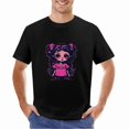 thumbnail image 2 of Cute cartoon doll T-shirt Black and pink T-shirt Unisex tees Vintage shirt, 2 of 5