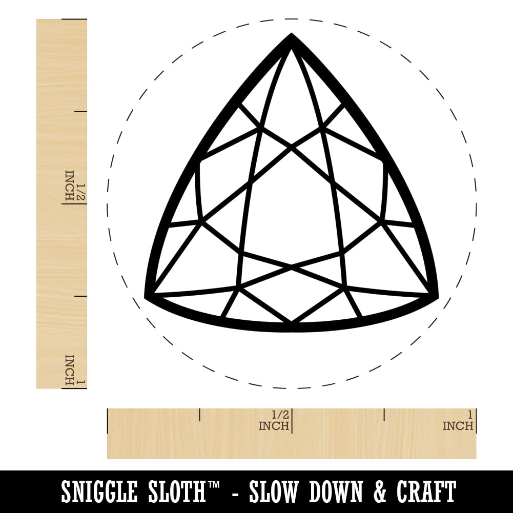 Trilliant Triangle Gem Diamond Cut Jewelry Self-Inking Rubber Stamp Ink Stamper - Fuchsia Ink - Medium 1 Inch
