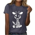thumbnail image 1 of Birdeem Femmes Filles Grande Taille T-Shirts Imprimés Manches Courtes Col Rond T-Shirt Blouse Hauts, 1 of 6