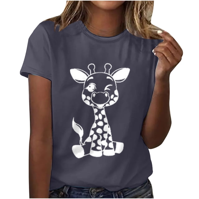 Birdeem Femmes Filles Grande Taille T-Shirts Imprimés Manches Courtes Col Rond T-Shirt Blouse Hauts