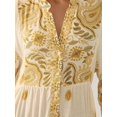 thumbnail image 5 of Printed V-neck Maxi Dress with Button Detail, 5 of 7