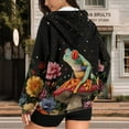 thumbnail image 3 of Yuyamidu Oversized Hoodies for Women Frog Hoodie Cute Mushroom Sweatshirt Zip Up Jackets for Women Sweatshirts Long Sleeve Jacket with Pockets XS, 3 of 8