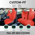 thumbnail image 2 of For 2020-2024 Tesla Model Y FH Group Faux Leather Custom Fit Car Seat Covers Full Set - Solid Red, 2 of 6