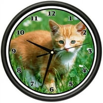 SignMission CL-CUTE CAT Cute Cat Wall Clock - Kitty Cat Cats Cat Lover Whiskers Pussy Cat Gift
