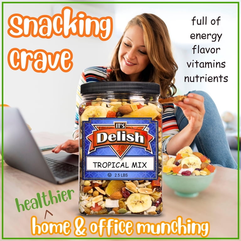 Its Delish Tropical Mix Trail Mix, 2.5 lbs, Healthy Snack with