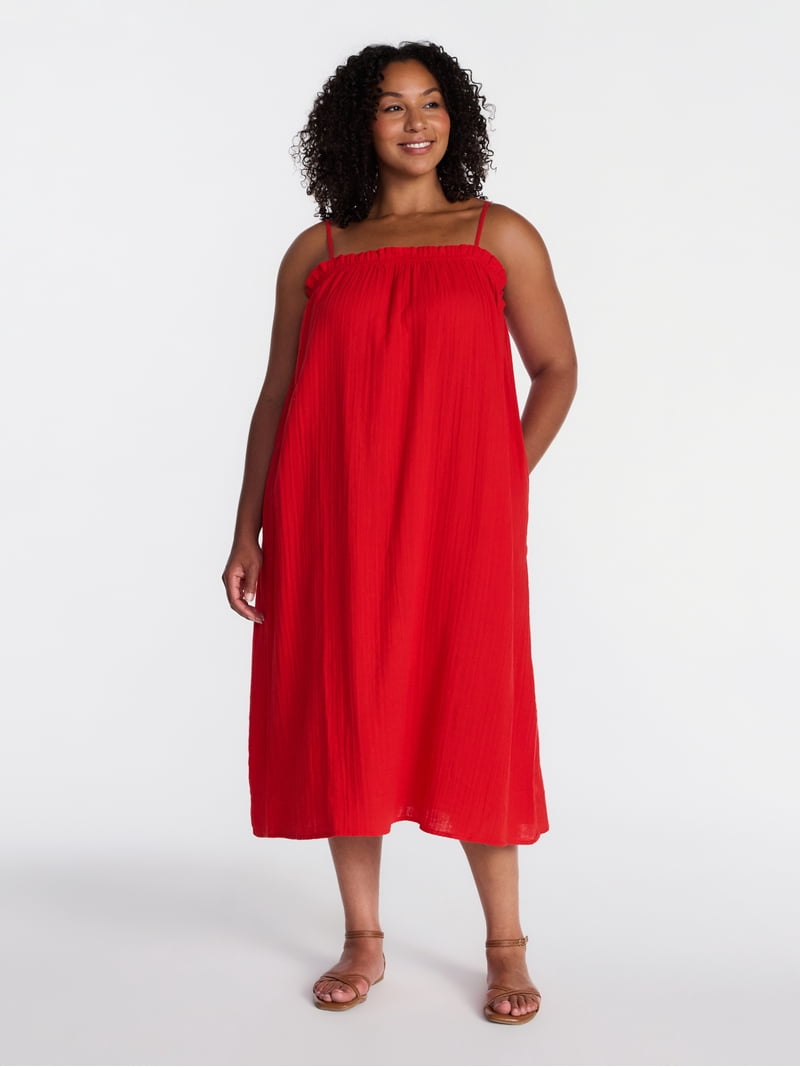 women's xs midi dress Petite Studio's Clarabel Cotton Midi Dress in White