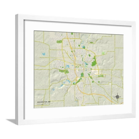 Political Map of Rochester, MN Framed Print Wall (Best Of India Mn)