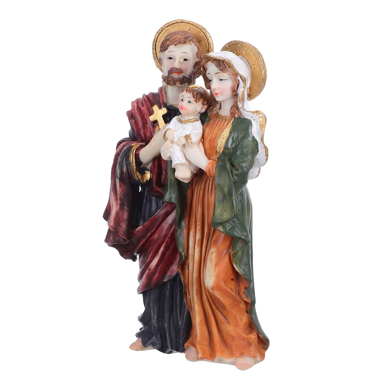 NICEXMAS Jesus Nativity Scene Statue: Christmas Figurine Catholic Family Decor Biblical Sculpture for Holiday Tabletop Display