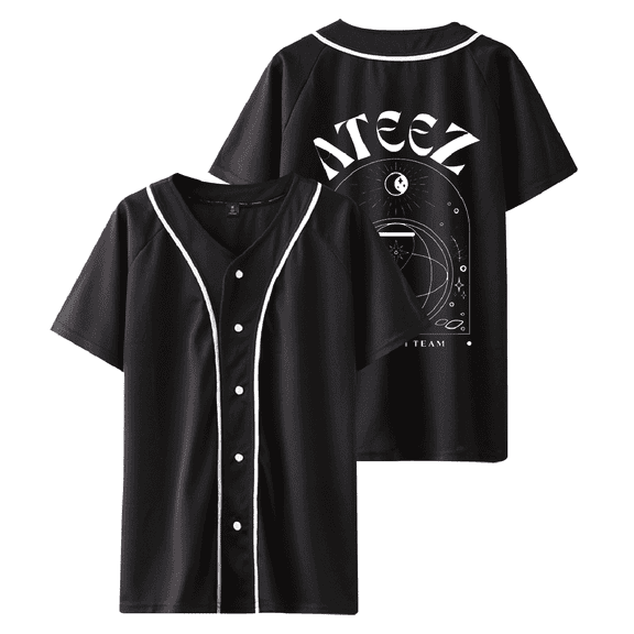 Ateez Merch Short Baseball Shirts 8 Makes 1 Team Short Sleeve Kpop Fashion Shirt For Fan Men Women