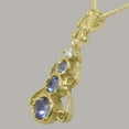 thumbnail image 4 of LBG 14k Yellow Gold Natural Tanzanite & Cubic Zirconia Womens Bohemian Pendant & Chain - Chain length 18, 4 of 5