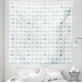 thumbnail image 1 of Blue Yellow Tapestry, Meteorology Clouds Sun Bolts Rain Snow Natural Phenomena, Fabric Wall Hanging Decor for Bedroom Living Room Dorm, 5 Sizes, Pale Blue and Yellow, by Ambesonne, 1 of 1
