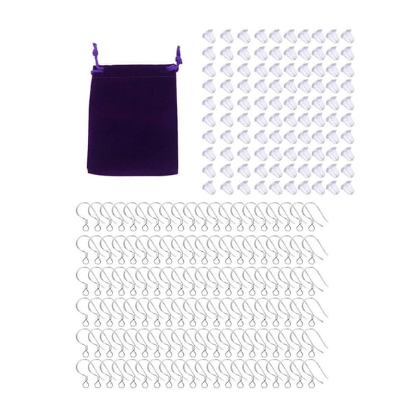 Juego De Fabricación De Pendientes, Gancho De Pescado Para La Oreja, Gancho De Alambre Francés, Enchufe Para Pendientes Con Bolsa De Almacenamiento matsuzay HA024694-00