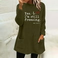 thumbnail image 2 of Yes, I'm Still Freezing Shirts for Women 2024 Trend Funny Long Sleeve Fuzzy Shirt Casual Baggy Warm Fleece Pullover Fall Winter, 2 of 5