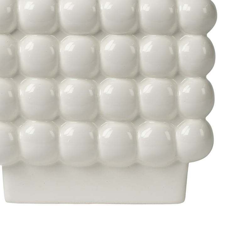 Mainstays 6”D x 5.7”H Square Ceramic Dot Planter White Indoor