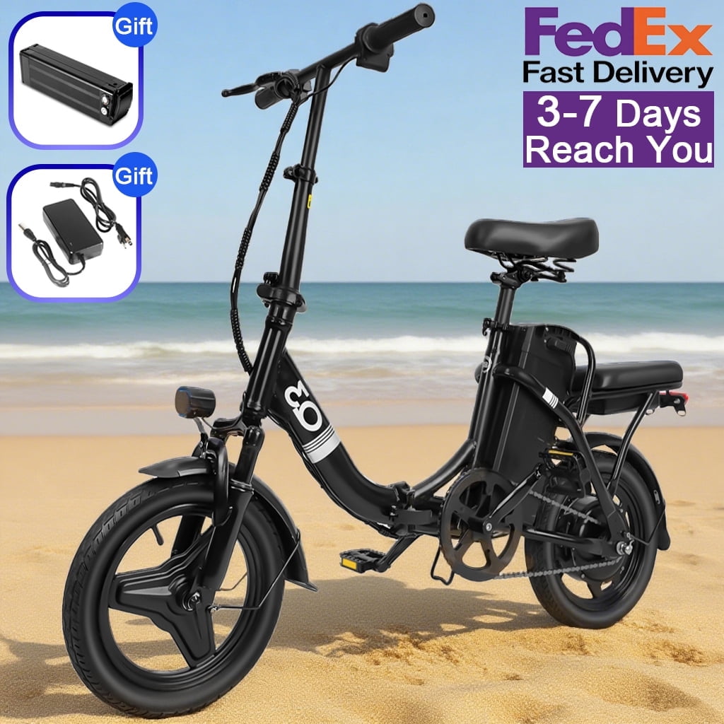 14" Folding Electric Bike, Ebike, Electric Bike 500W 48V 10Ah Built-in Battery 20MPH, 30+Miles,Multi-Shock Absorption, 3 Riding Modes, Commuting, UL2849 Certified