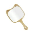 thumbnail image 4 of Unique Bargains Square Cat Ears Handheld Mirror for Beauty Travel Wood Color, 4 of 5