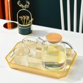thumbnail image 6 of Modern Rectangular Decorative Tray Cosmetic Storage Household with Handles Jewelry Tray for Coffee Table Living Room Bathroom Countertop Yellow, 6 of 8