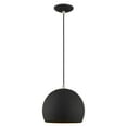 thumbnail image 5 of Livex Lighting 1-Light Modern Metal Single Pendant with Shade in Black, 5 of 11