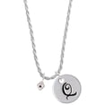 thumbnail image 1 of Delight Jewelry Silvertone Mini February - Purple Crystal Heart Silvertone Script Initial Disc - Q - Charm Necklace, 20"+3", 1 of 4