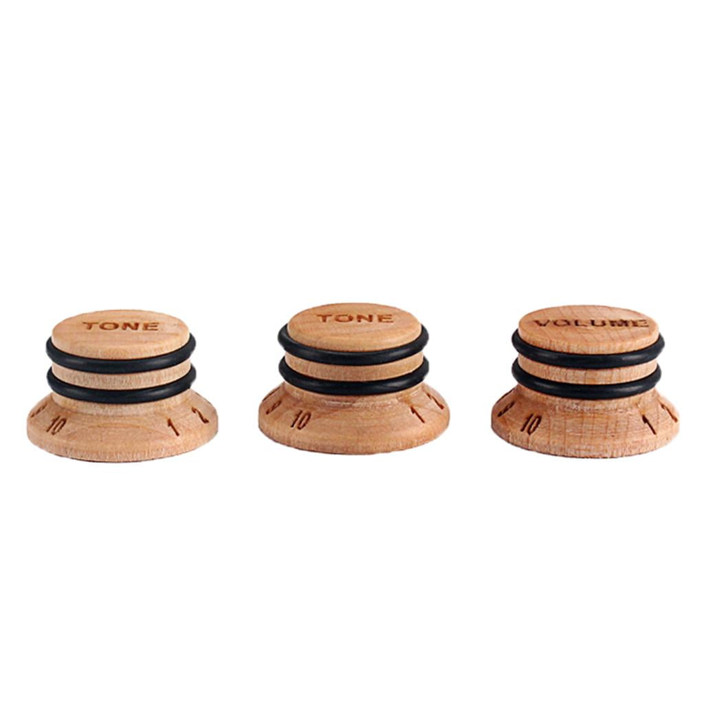 LeeQinersw Acoustic / Electric Guitar Speed ​​Control Knobs 3pcs Exquisite 2T 1V Caps