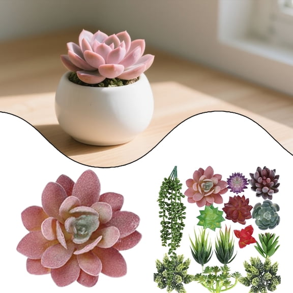 Faux Succulents Mini Fake Succulents Artificial Succulents Plants Unpotted Textured Succulent Plants Small Plastic Succulants Office Arrangement Decoration (14Pcs 1.4"~13.4")