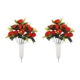 thumbnail image 5 of QuanTara Bouquet of Peacock Roses Artificial Flowers, for Overseas Cemetery Decoration and Holiday Decorations, 12x8x8in, 0.8lb, 5 of 8