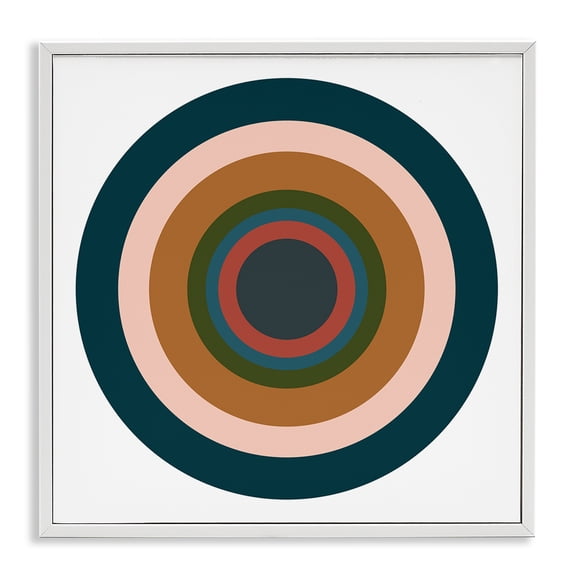 Stupell Industries Modern Contemporary Muted Circles White Framed Giclee Art, 17 x 17, by Jim Schlotzhauer