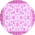 thumbnail image 1 of Ahgly Company Indoor Round Oriental Purple Traditional Area Rugs, 3' Round, 1 of 4