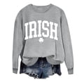 thumbnail image 2 of hoksml Women's Crew Neck Long Sleeve Sweatshirt Irish Shamrock Print St. Patrick's Day Casual Pullover Top, 2 of 4