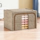 thumbnail image 5 of Caja de Almacenamiento de Tela Oxford Apilable Transparente con Estructura de Acero, Organizador de Ropa Plegable con Ventana Frontal, 40x30x20cm, 1 Unidad Gris/Café, 5 of 7