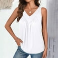 thumbnail image 2 of Daznico Tank Tops for Women,Womens Tank Tops Loose Fit V Neck Ruched Sleeveless Tops Casual Basic Shirts,Size M, 2 of 6