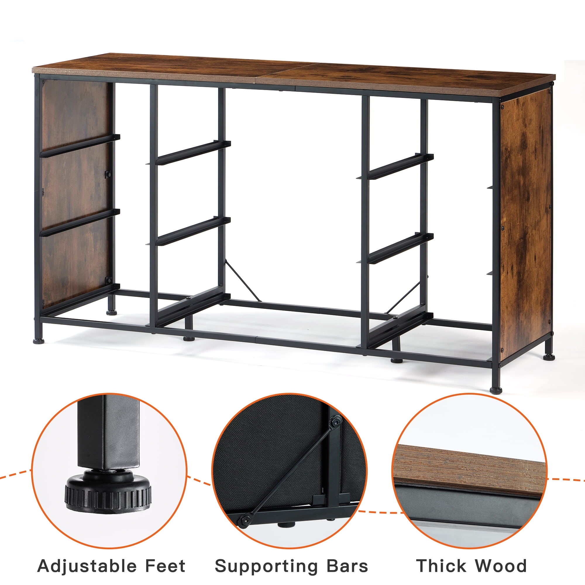 EnHomee Rustic Dresser TV Stand, 9 Drawer Storage Entertainment Center, Kids Room Bedroom Furniture  (图5)