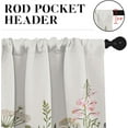 thumbnail image 5 of Floral Herbs Flower Kitchen Window Curtains Valance and Tier Set 36 Inch, Botanical Vintage Sage Green Leaf 3 Piece Set Short Curtains for Window Treatment Tiers for Living Room Bedroom, 5 of 6