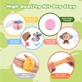 thumbnail image 4 of Kit de arcilla para modelar Nicella, 12 animales, para niños, 4 of 7
