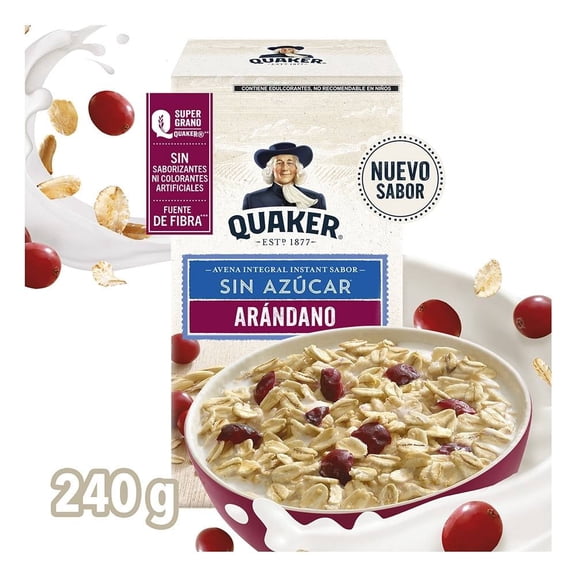Avena integral Quaker instant sabor arándano 240 g