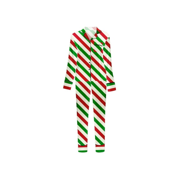 Michellecmm Women Christmas Pajama Set, Striped Long Sleeve Shirt with Pants