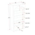 thumbnail image 3 of CorLiving Caldwell Engineered Wood Arched Top Adult Bookcase with 5 Shelves, 3 of 8