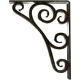 thumbnail image 4 of Ekena Millwork 2"W x 7 1/2"D x 10"H Tristan Wrought Iron Bracket, (Triple center brace), Antiqued Warm Silver, 4 of 8
