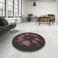 thumbnail image 3 of Ahgly Company Indoor Round Patterned Mauve Taupe Purple Novelty Area Rugs, 8' Round, 3 of 6