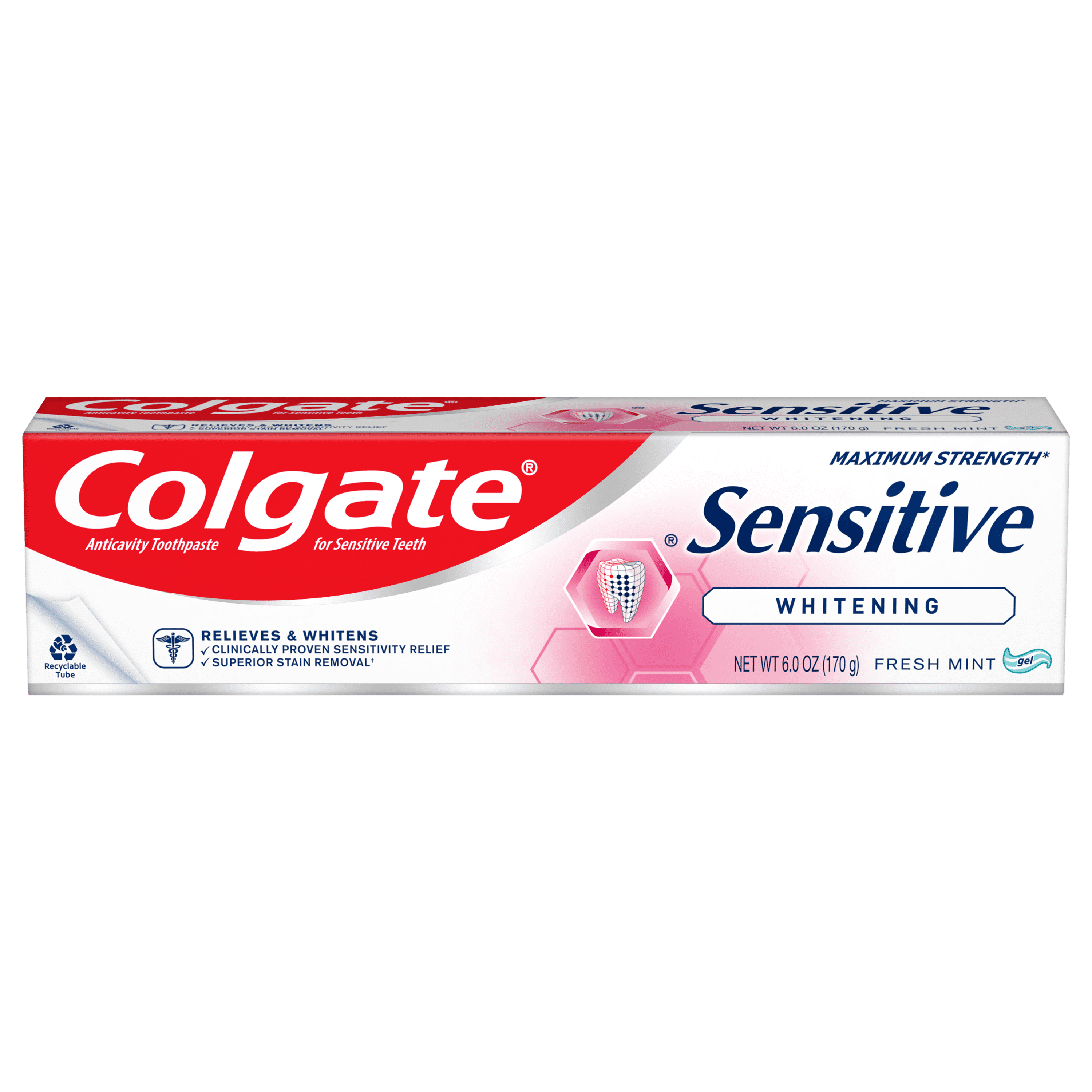 Colgate Sensitive Whitening Toothpaste, Sensitive Teeth Toothpaste, Mint, 6 oz