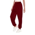 thumbnail image 2 of Women's High Waist Jogger Pants with Pockets - Athletic Track Pants, Loose Fit Yoga Running Pants with Adjustable Drawstring & Elastic Ankle RD1 S, 2 of 4
