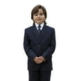 thumbnail image 2 of B-100 Navy 5pc Suit Shirt, Bowtie & Vest For Kids By Alberto Nardoni Brand Designer, 2 of 3