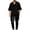 Black, variant on SGFCWSX Men's V-Neck 3/4 Sleeve Pullover with Drawstring Pants Solid Color Knit Casual Fall Two-Piece Set White Size 2XL