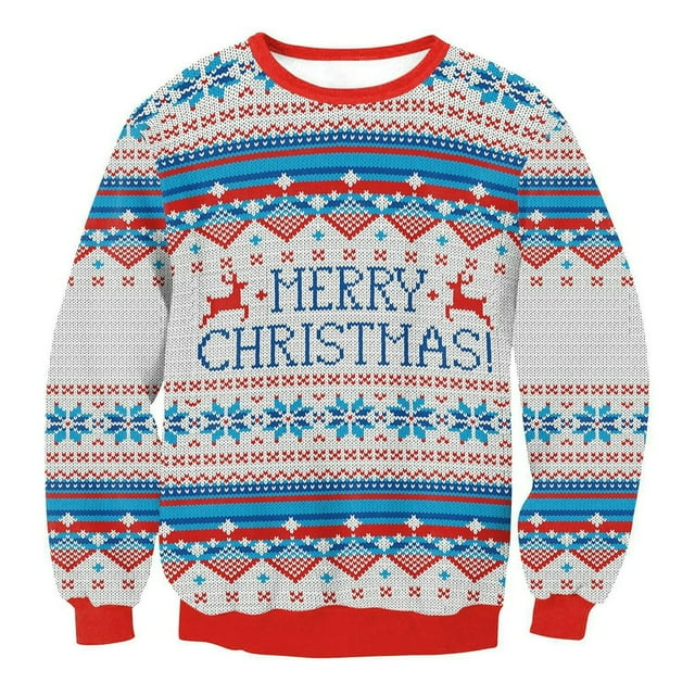 Pull à Manches Longues Pull Imprimé Noël Sweat-Shirt de Couple