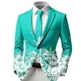 thumbnail image 2 of Byoo Toddler Boy Jacket Christmas Snowflake Print Full Sleeved Lapel Formal Blazer Cardigan Xmas Holiday Kids Coat, 2 of 4