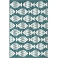 thumbnail image 2 of Unique Loom Outdoor Coastal Collection Area Rug - Pesci (5' 3" x 8' Rectangle Turquoise/Ivory), 2 of 6