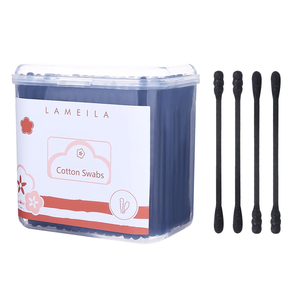 Premium Products Charcoal Swabs With Dark Black Color Cotton Tips