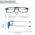 thumbnail image 2 of REAVEE 2 Pack Folding Reading Glasses Compact Portable Readers Blue Light Blocking For Men Women Computer Glasses Black+Blue 2.5x, 2 of 4